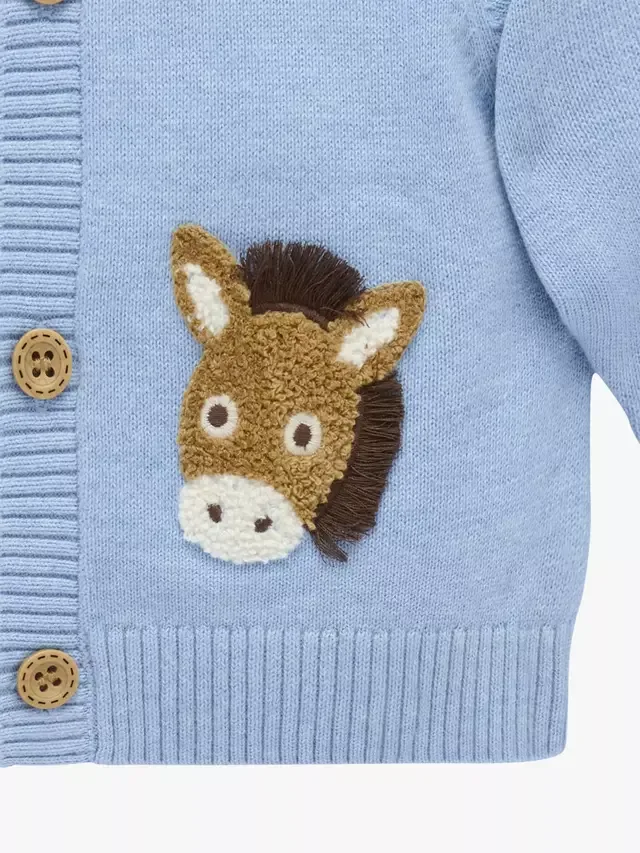 Детский хлопковый кардиган Fiesta Friends, цвет Карибский меланж Purebaby — фото 2