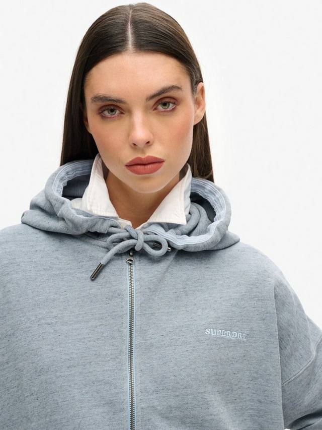 Толстовка на молнии с перекрашенным логотипом essential Superdry, цвет Blue Fog — фото 4