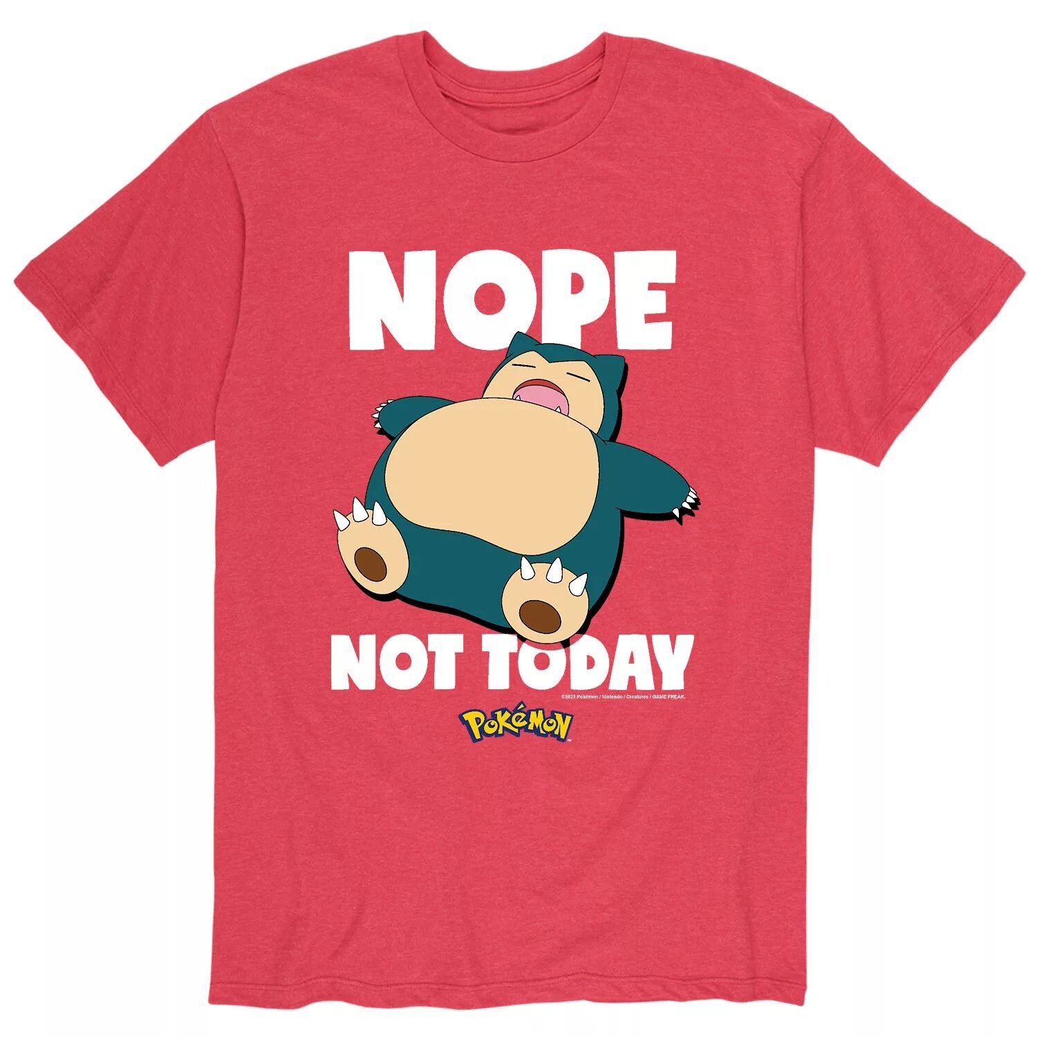 

Мужская футболка Snorlax с изображением покемонов «Нет, не сегодня» Licensed Character