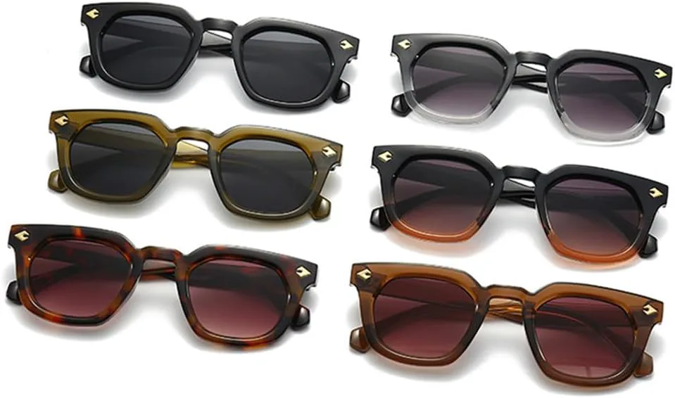 

Популярные модные солнцезащитные очки с заклепками для женщин, градиентные очки для мужчин, очки с защитой от УФ-излучения UV400 TKKTLLT, Leopard Tea Gradient