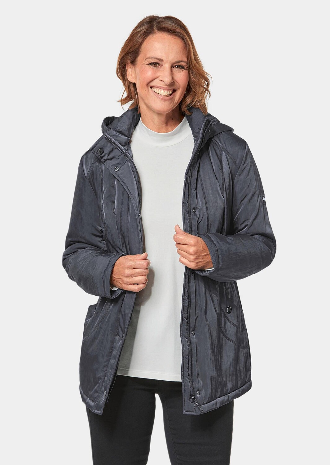 

Пуховик GOLDNER Jacke mit Kapuze, графитовый
