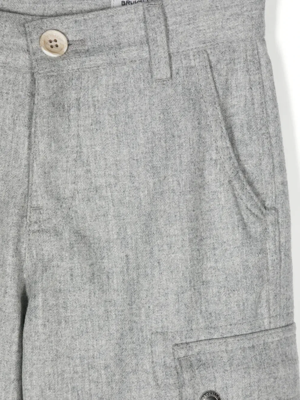 Брюки из вирджинской шерсти Brunello Cucinelli Kids, серый — фото 3