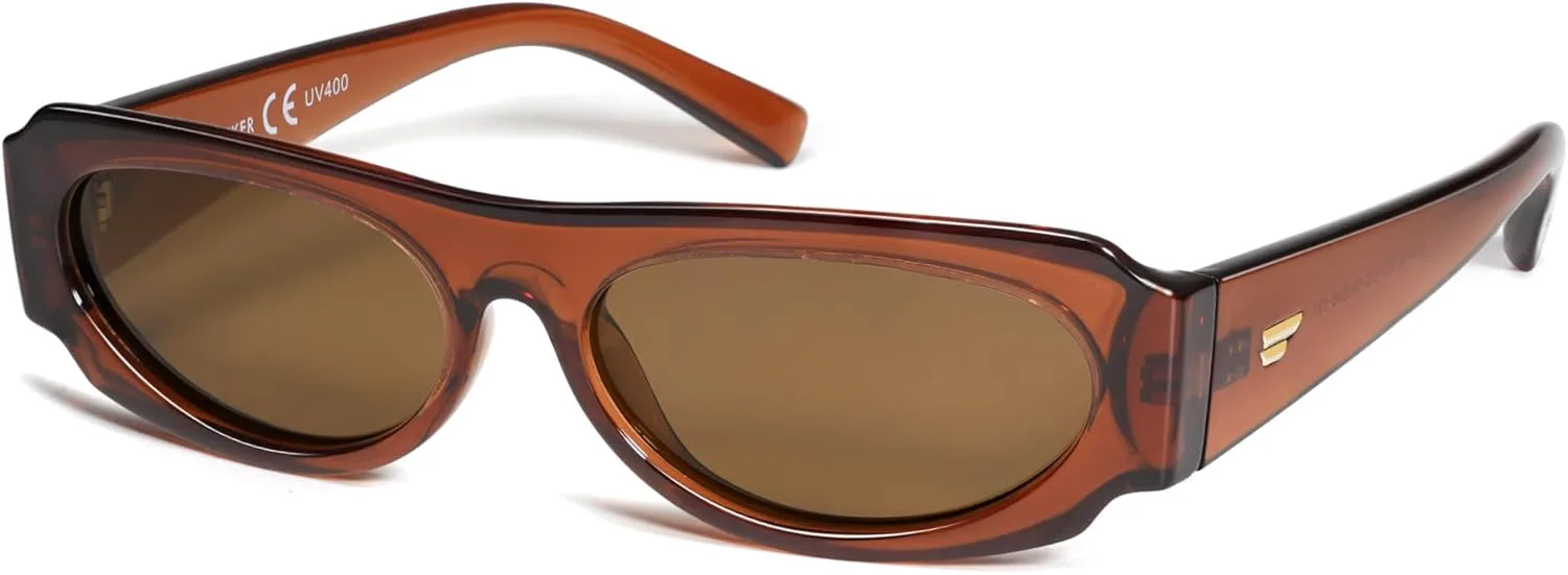 

Солнцезащитные очки VANLINKER в стиле ретро 90-х, женские и мужские, винтажная овальная оправа, поляризованные, маленькие, VL9782, C3 Clear Brown Frame Brown Lens