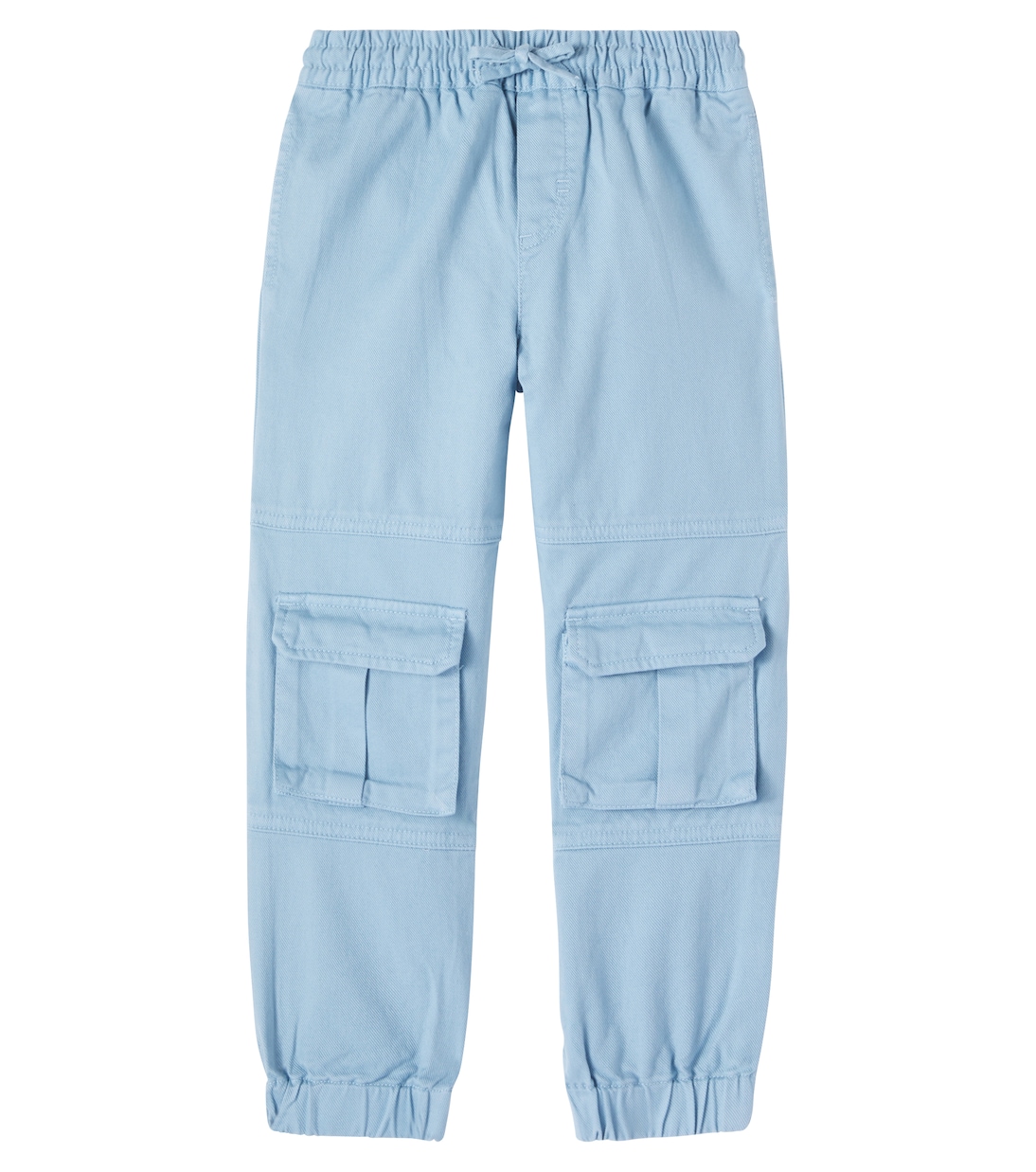 

Хлопковые карго-брюки из твила Stella McCartney Kids, Azure-Blue