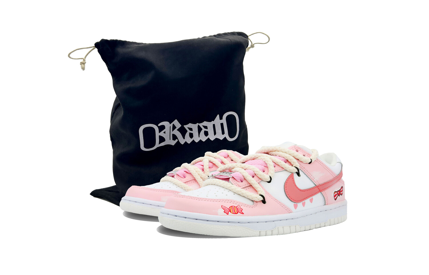 

Кроссовки Nike Dunk Skateboarding Shoes Women's Low-top White/pink/red, розовый