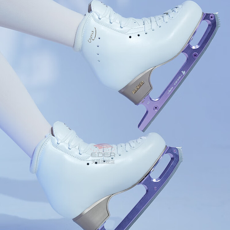 

EDEA Коньки для фигурного катания Four-Star для взрослых женщин и детей, белые (Standard C) + розовые алюминиевые лезвия, размер 35