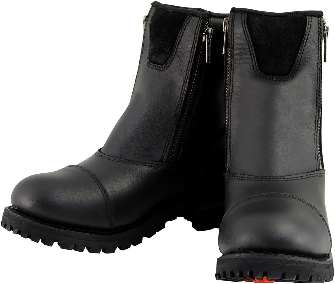 Мужские байкерские ботинки Milwaukee Leather с гладким носком - кожаные мотоботы - размер 11 ‎Milwaukee Leather, черный — фото 3