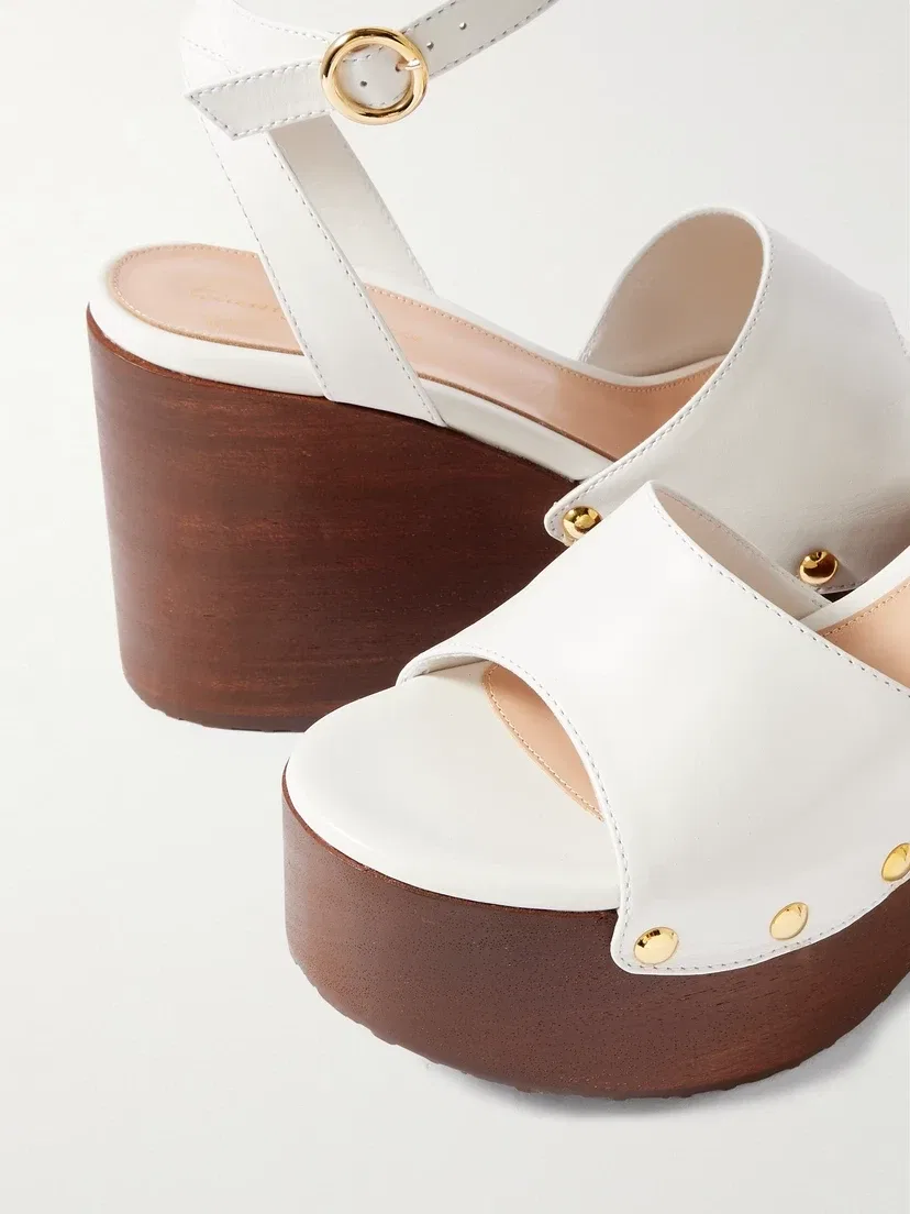 Сандалии на платформе со шпильками 110 из кожи Gianvito Rossi, белый — фото 4