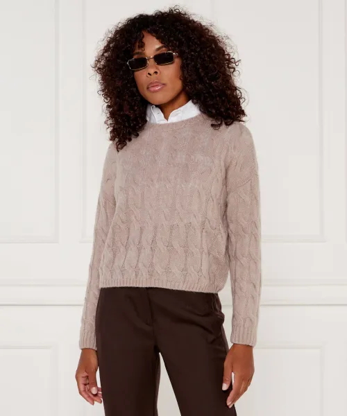 

Свитер из шерсти Кларино1 Regular fit Marella Sport, коричневый