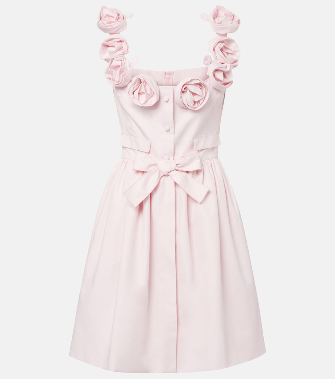 

Мини-платье из хлопка с цветочной аппликацией Giambattista Valli, Pale Rose