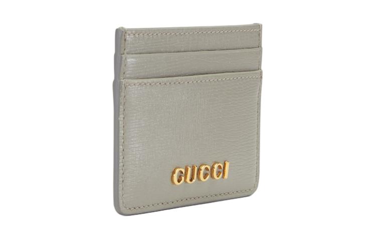 Кожаный кардхолдер женский светло-серый GUCCI — фото 2