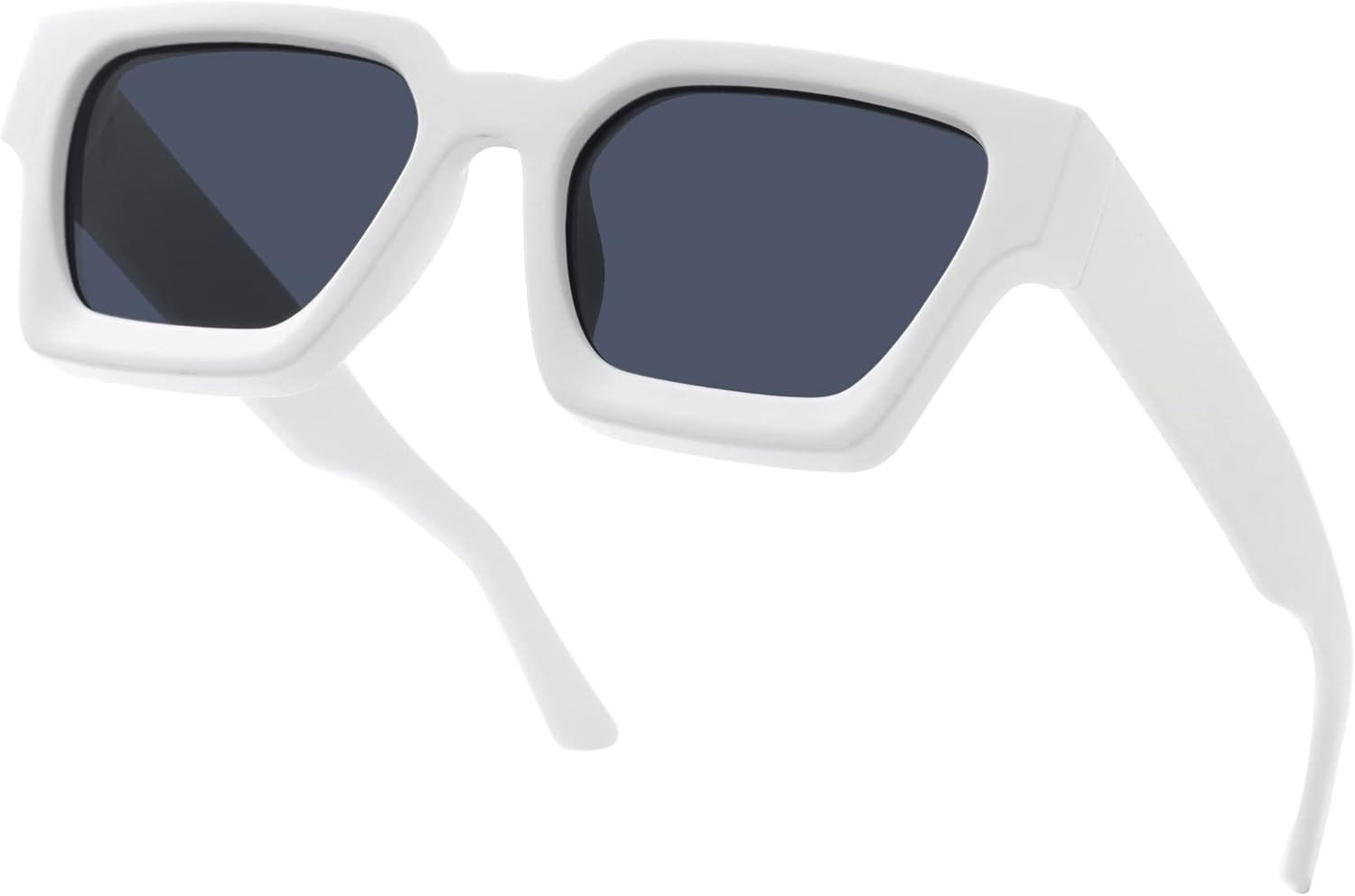 

Солнцезащитные очки в толстой квадратной оправе для женщин и мужчин, ретро-очки прямоугольной формы, модные черные солнцезащитные очки Teumire, A5 White Frame/Grey Lens