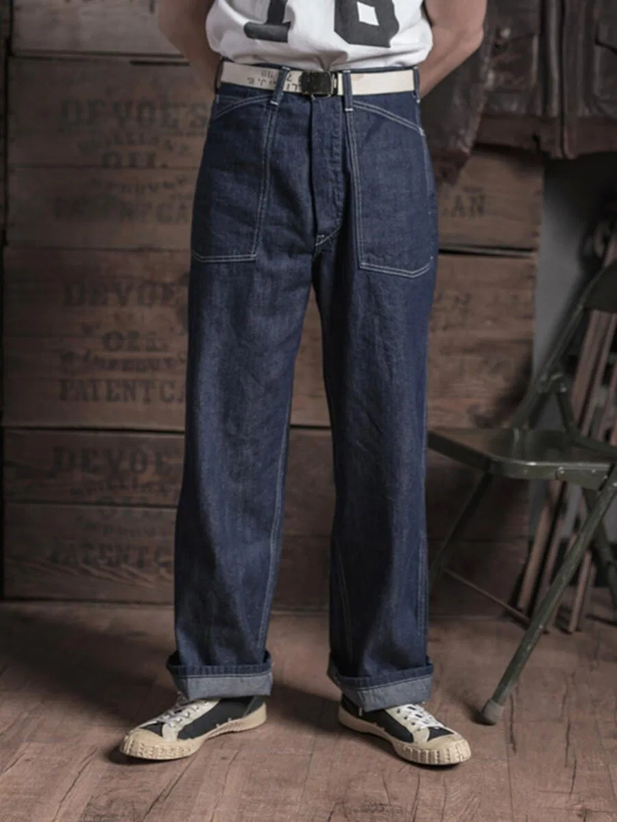 Джинсы военного стиля Corps Denim, темно-синие — фото 2