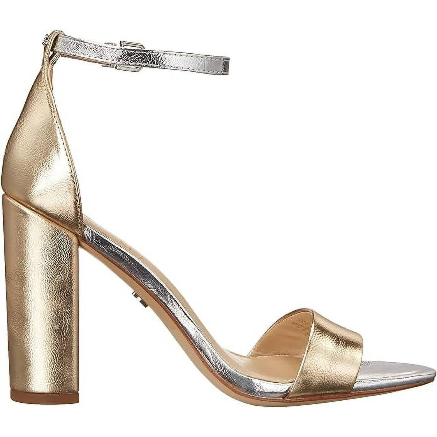 Женские туфли на каблуках Yaro Lux Block Heels в золотом/серебряном цвете Lux Sam Edelman — фото 2