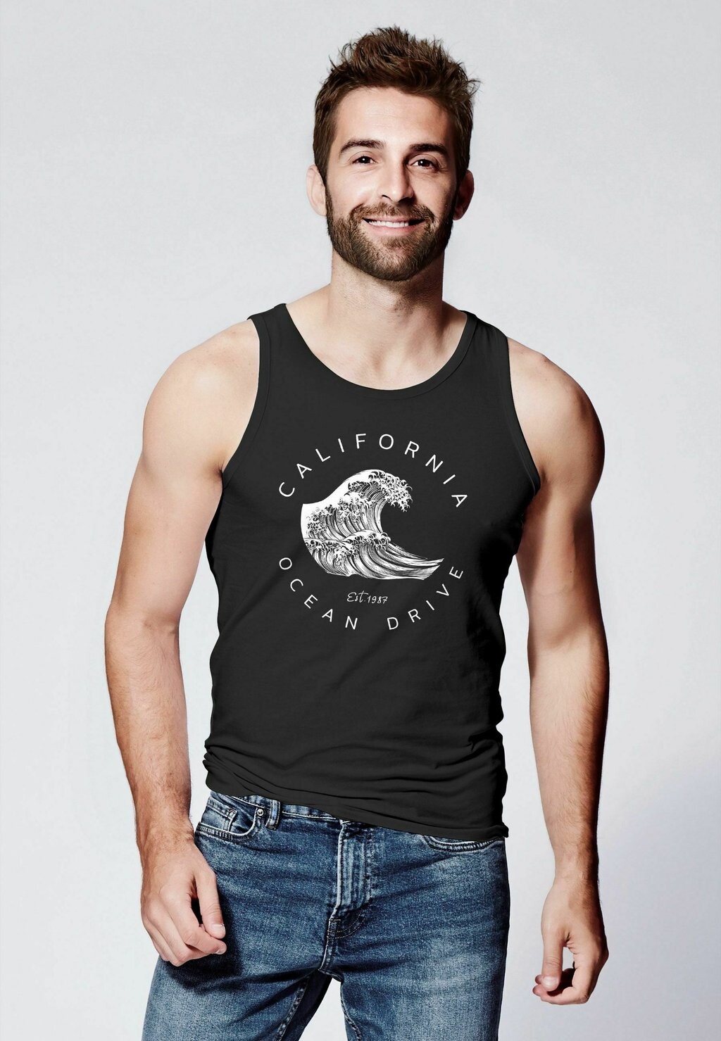 

Топ TANK WAVE CALIFORNIA OCEAN DRIVE SURF SUMMER MU Neverless, черный