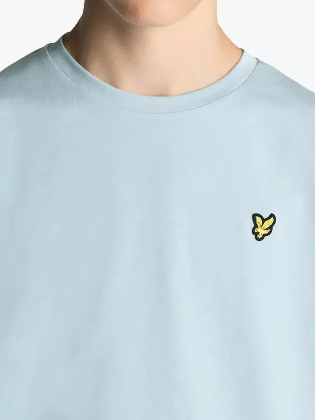Детская однотонная футболка, опалово-голубая Lyle & Scott — фото 4