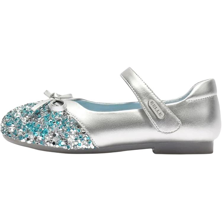 

Износостойкие низкие детские кожаные ботинки silver/blue для детей 3-7 лет BELLE, серебряный/синий