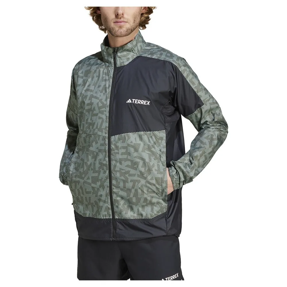 

Куртка adidas Trail Wind, зеленый/бежевый/серебряный