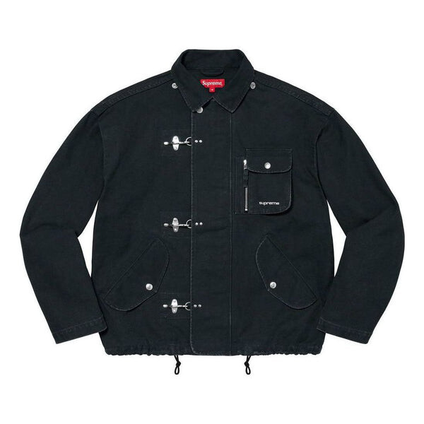 

Куртка canvas clip jacket 'black white' Supreme, черный