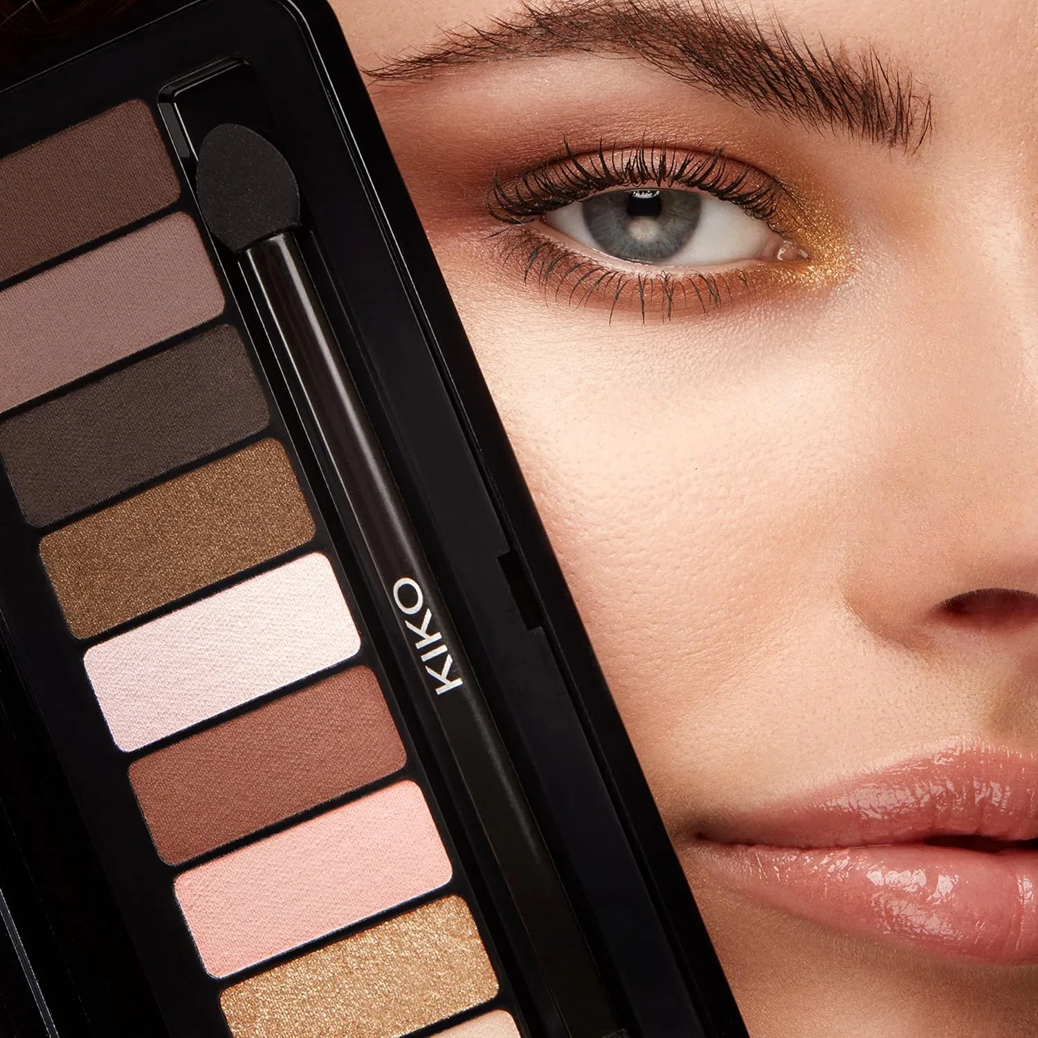 Палитра теней для век KIKO Milano Soft Nude | 10 теней с разным финишем, 02 Warm Tones — фото 4