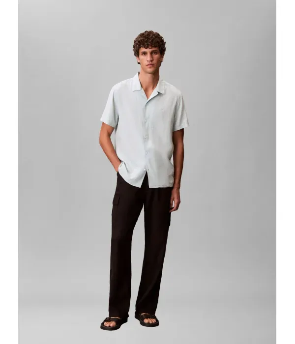 Льняная рубашка classic fit Calvin Klein, фисташковый — фото 2