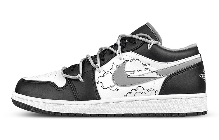 

Кроссовки Air JORDAN 1 Vintage Basketball Shoes Unisex Low-Top Black White Gray