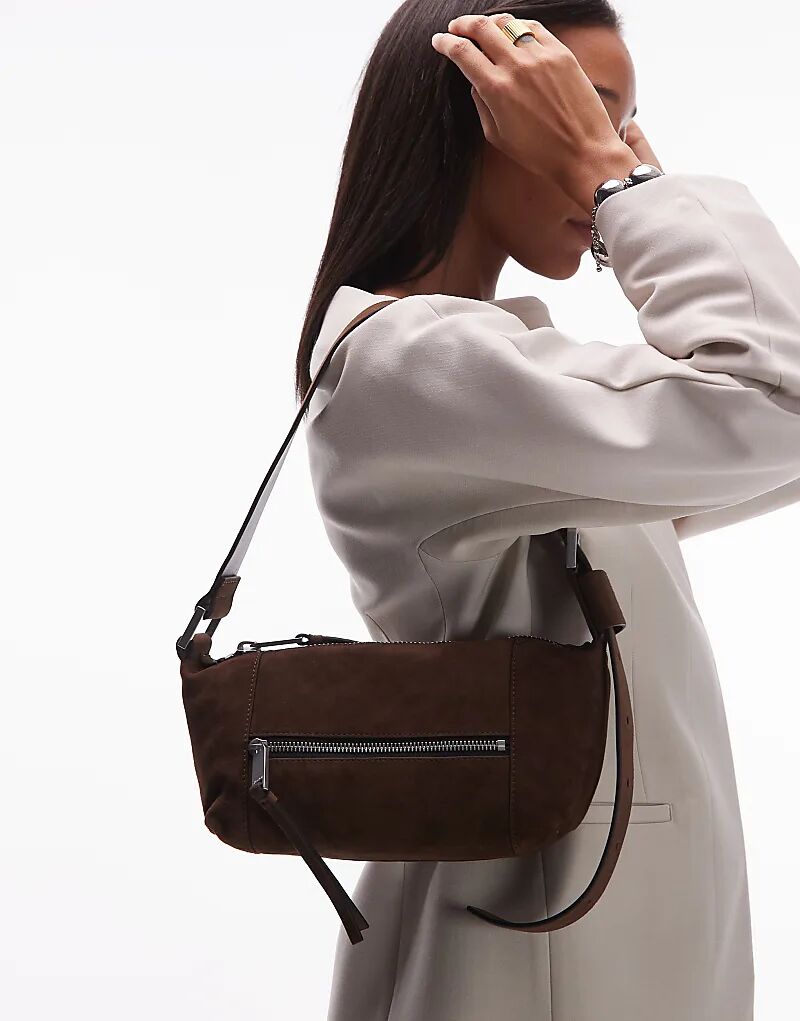 

Коричневая замшевая мини-сумка на плечо Allsaints Vega