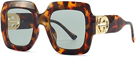 

Ретро большие квадратные солнцезащитные очки для женщин, большие солнцезащитные очки в оправе для мужчин, винтажные панк-очки, защита от ультрафиолета UV400 MTZJH, C3 Sunglasses