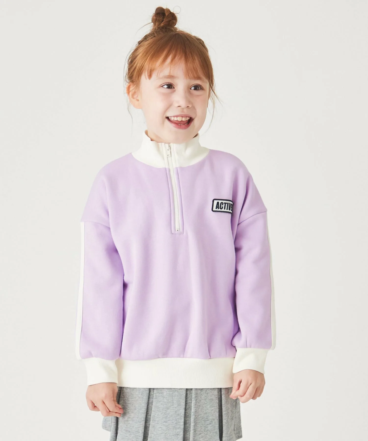 Пуловер с флисовой подкладкой и застежкой-молнией до середины груди Ever Closet, Lavender