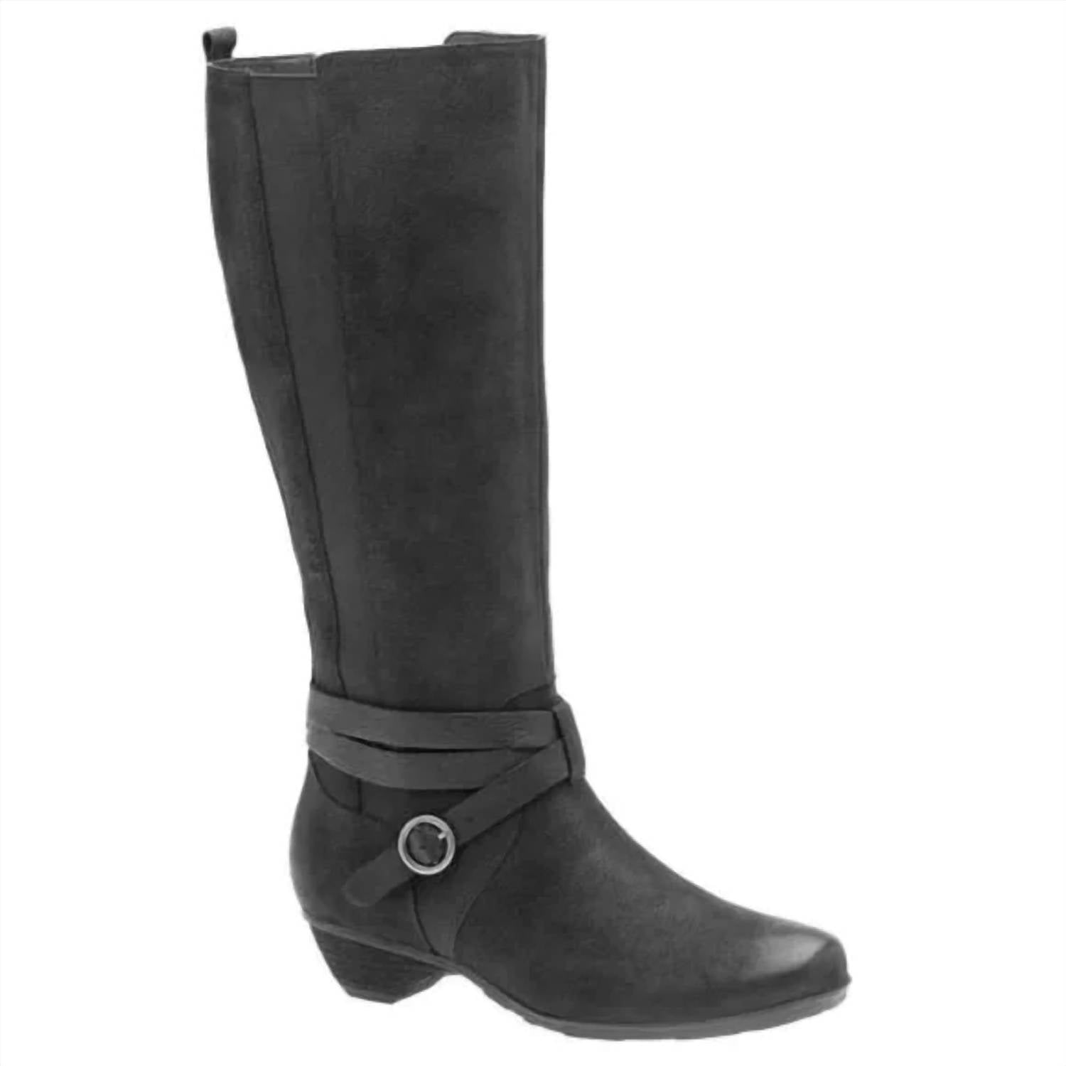 Женские кожаные ботинки Natasha Mid Calf черные ABEO