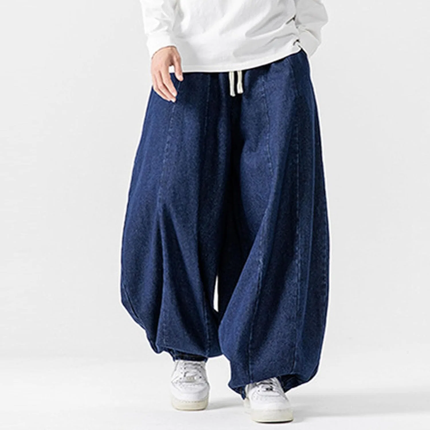 Джинсы свободные Mens Wide Leg Jeans, темно-синий — фото 2