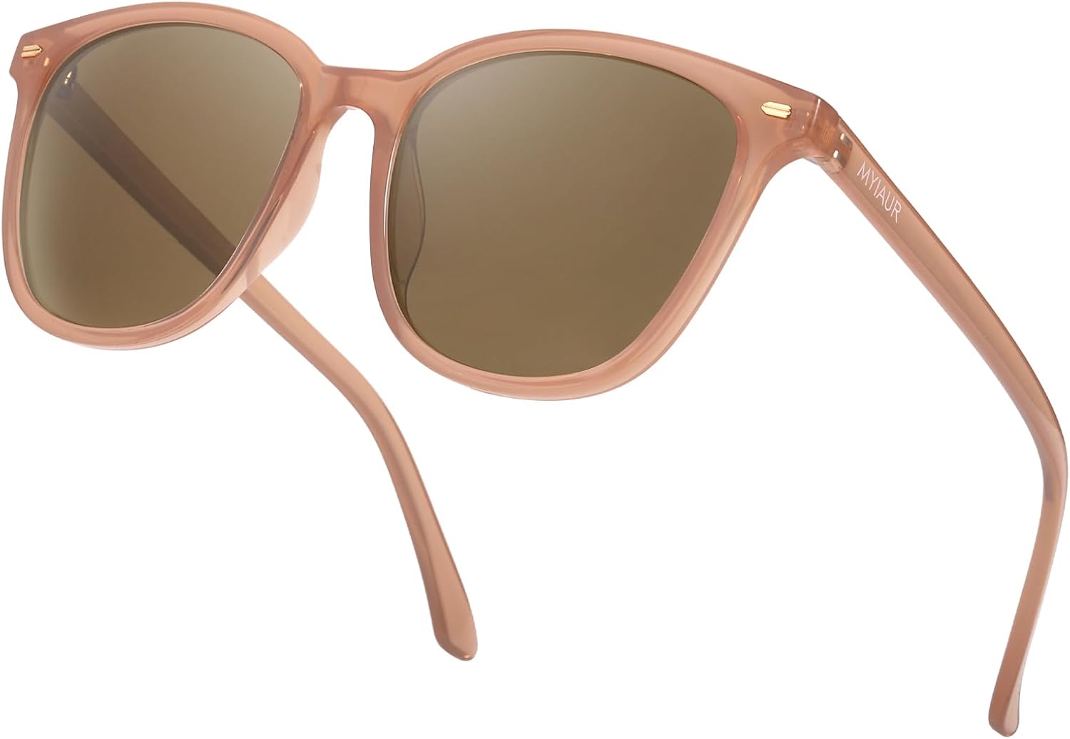 

Женские поляризованные солнцезащитные очки Myiaur, квадратные зеркальные модные очки с защитой от УФ-излучения и защитой от бликов, A70 Ligh Tbrown Frame/Brown Polarized Lens