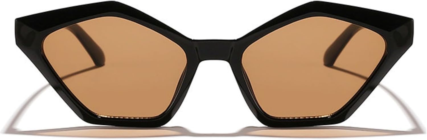 

Willochra Модные квадратные солнцезащитные очки неправильной формы для женщин, многоугольные, роскошные, с защитой от УФ-излучения UV400, женские, в стиле «кошачий глаз» 90-х, черные, C2