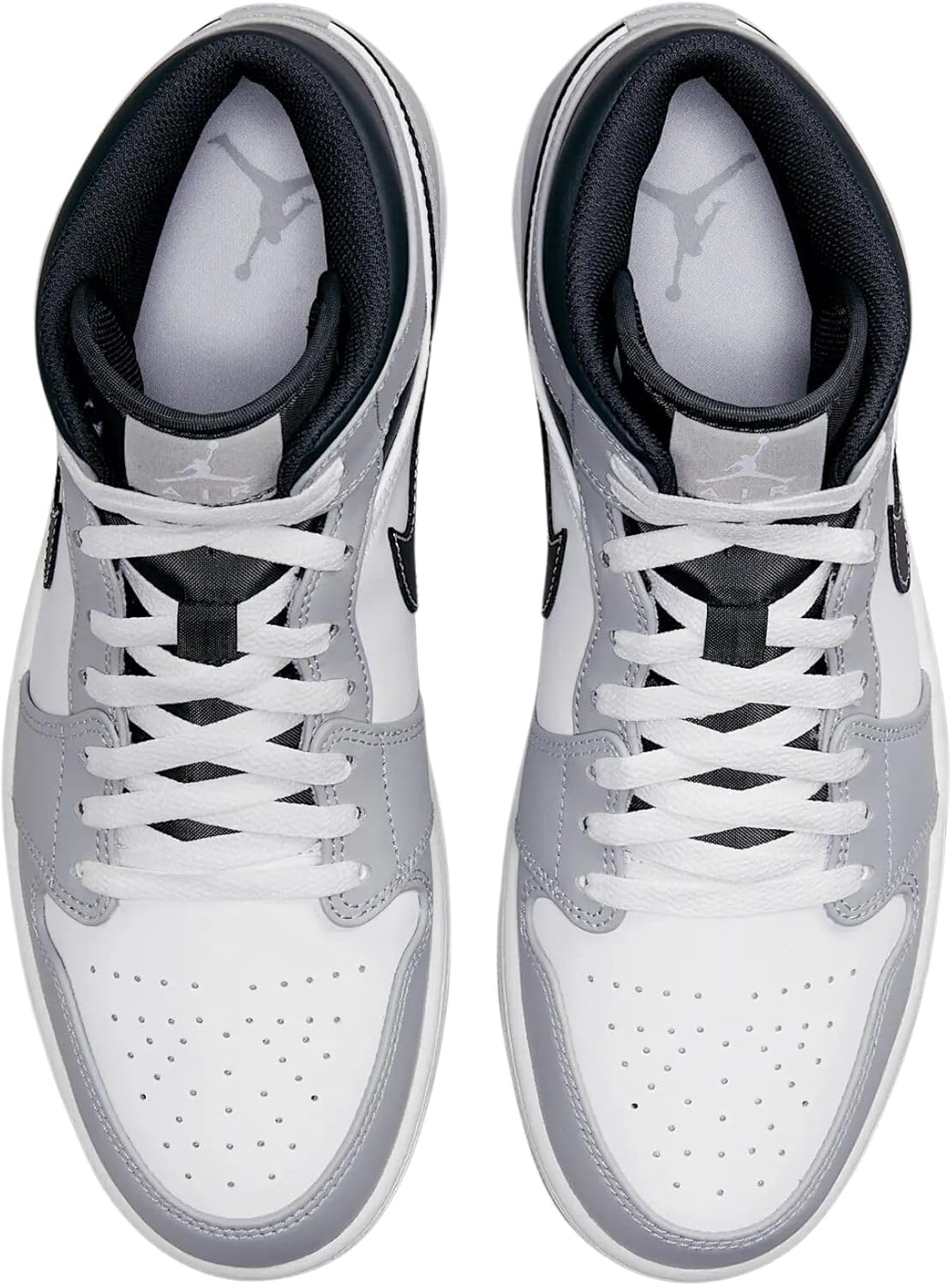Мужские кроссовки Nike Air Jordan 1 Mid SE, белый/серый/светло-серый — фото 3