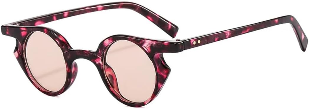 

Солнцезащитные очки с защитой UV400 | Маленькие круглые панк-очки с градиентным двухцветным рисунком и заклепками | для женщин и мужчин, для занятий спортом на открытом воздухе и вождения DSVIGF, Flower-lightbrown