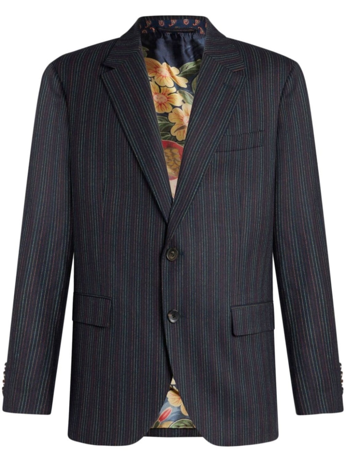 

Шерстяной пиджак в тонкую полоску ETRO, синий