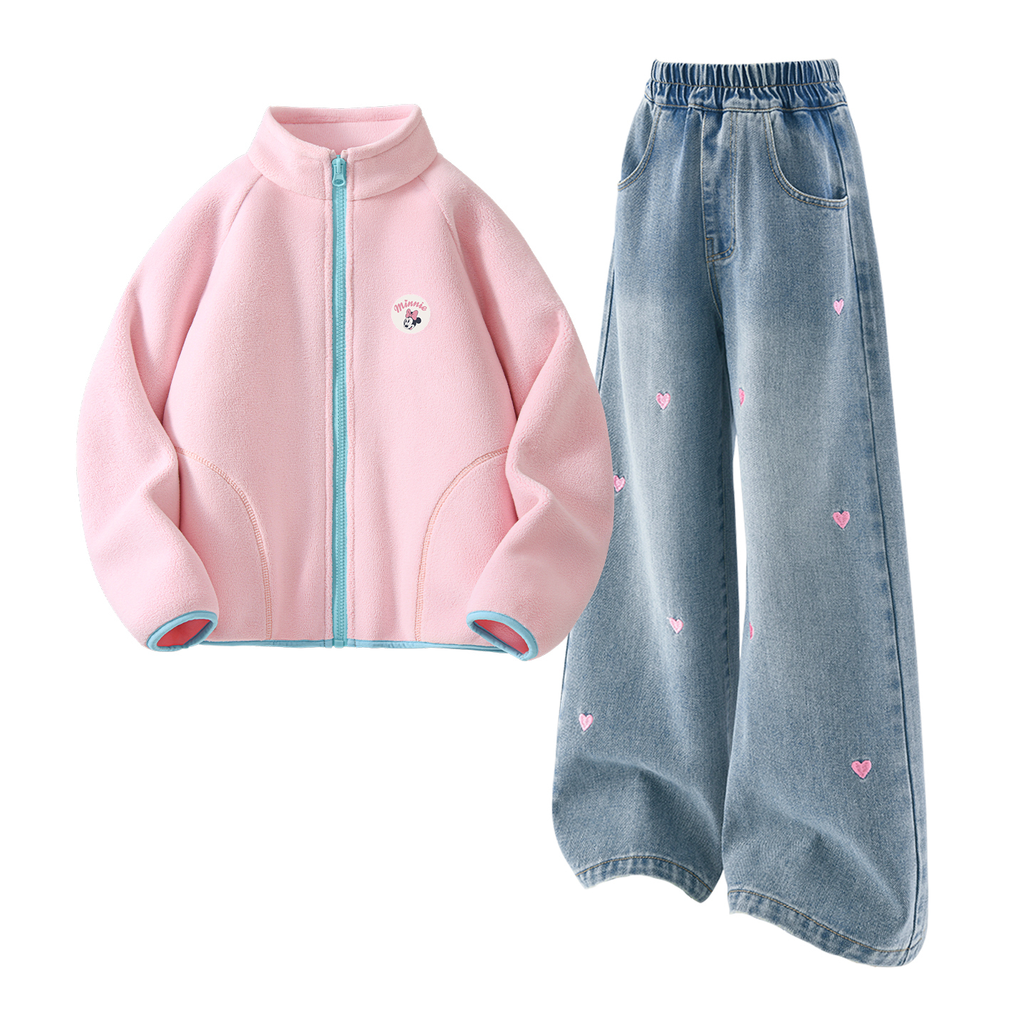 

Детская повседневная спортивная одежда Disney, Dini Medium Round Hook-And-Loop K Frosting Pink+Solid Color Sea Salt Blue