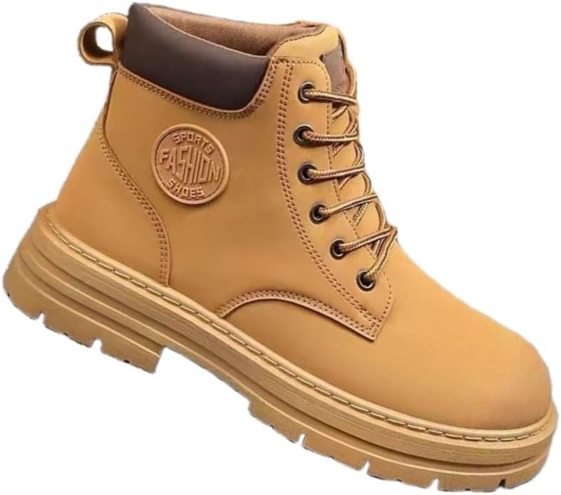 

Мужские высокие короткие ботинки большого размера - противоскользящие и прочные, модные и универсальные, подходят для путешествий и активного отдыха Fmshi, желтый