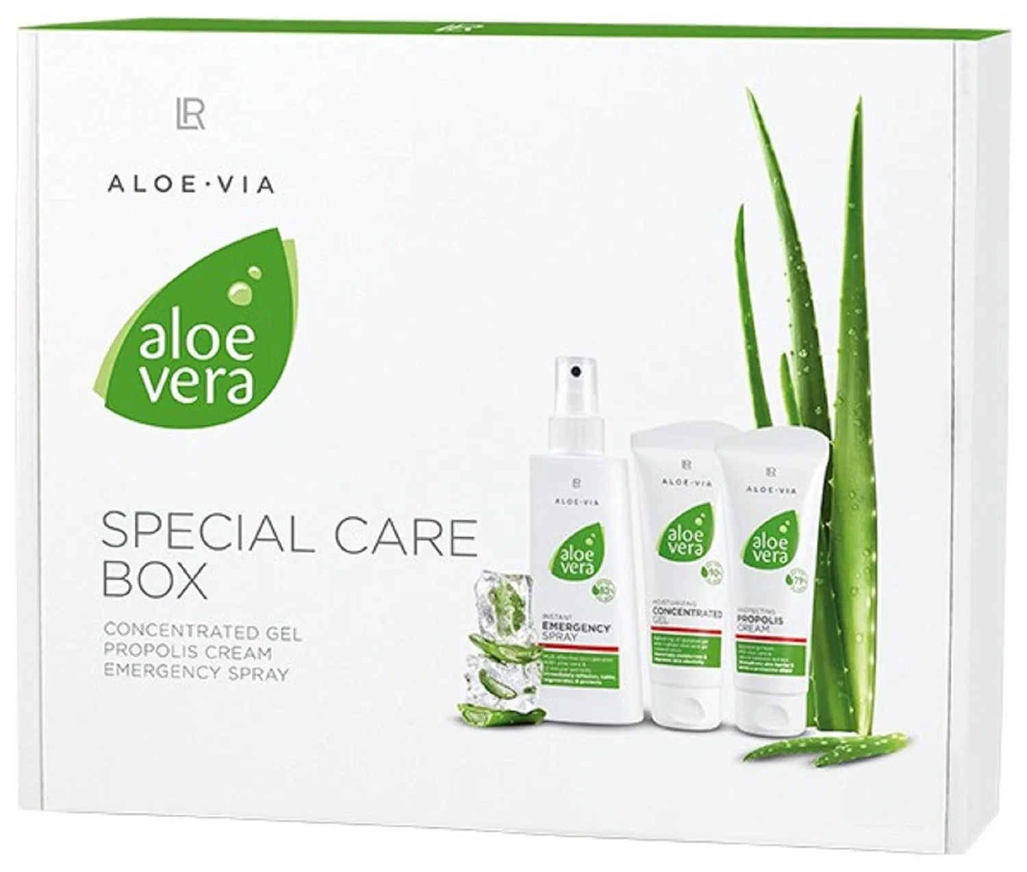 Набор LR Aloe Vera Box (крем с прополисом 100 мл, концентрат 100 мл и спрей первой помощи 150 мл) L R