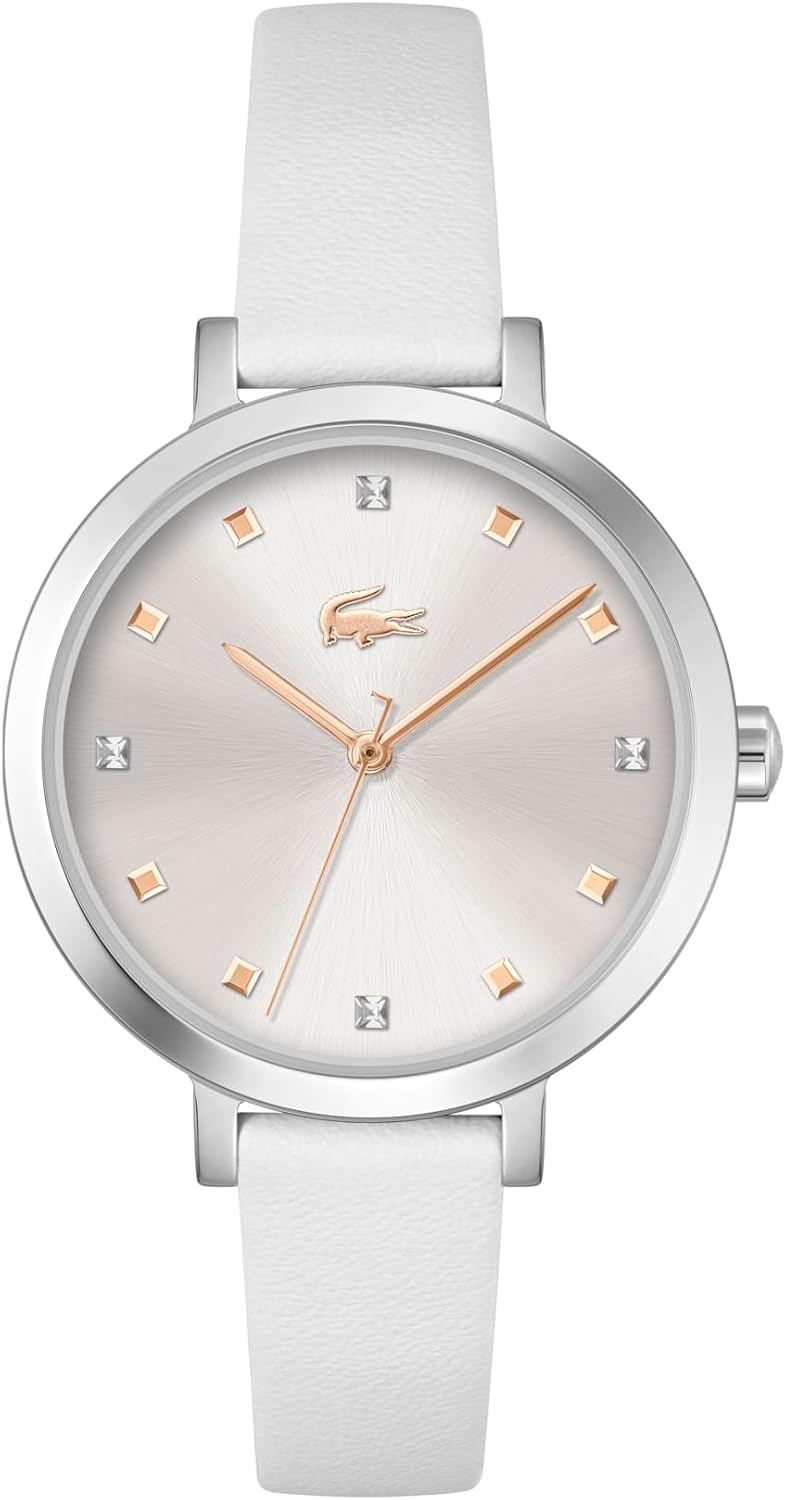 

Lacoste Riga женские часы 3H Quartz, нержавеющая сталь, водонепроницаемость до 5ATM/50 метров - минималистичная элегантность - премиальный модный аксессуар - подарок для нее - 34mm, Warm Grey