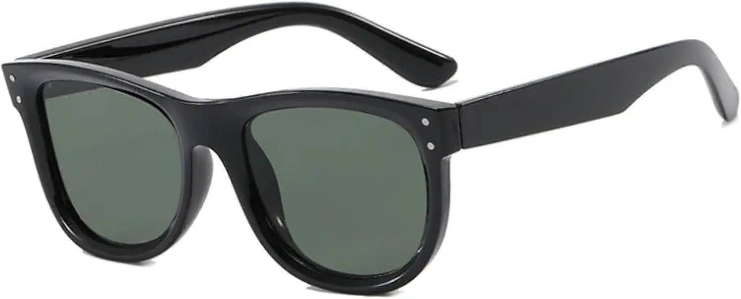 

Солнцезащитные очки с защитой от УФ-излучения UV400 для женщин и мужчин | Двухцветные очки Rivets | Для занятий спортом на открытом воздухе DSVIGF, Black Dark Green