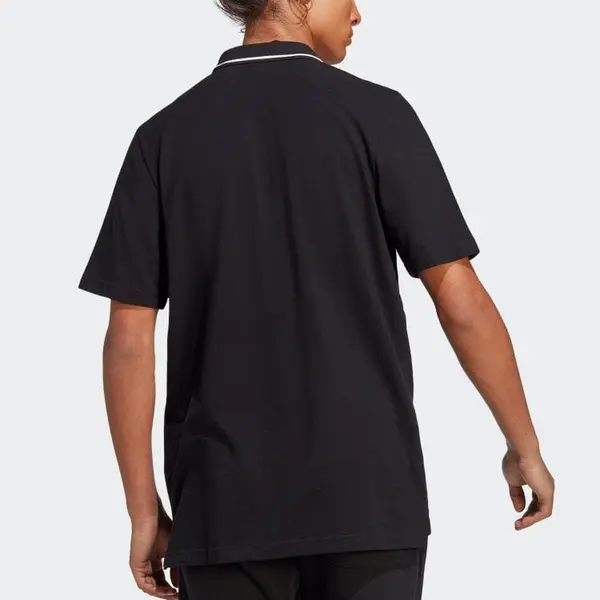 Футболка adidas Essentials Small Logo Polo Shirt 'Black', черный — фото 3