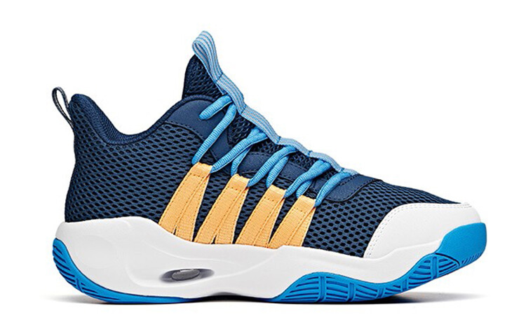 Детские баскетбольные кроссовки GS Mid-top Cyan Blue/Yellow Orange/Ana White Anta Kids — фото 2