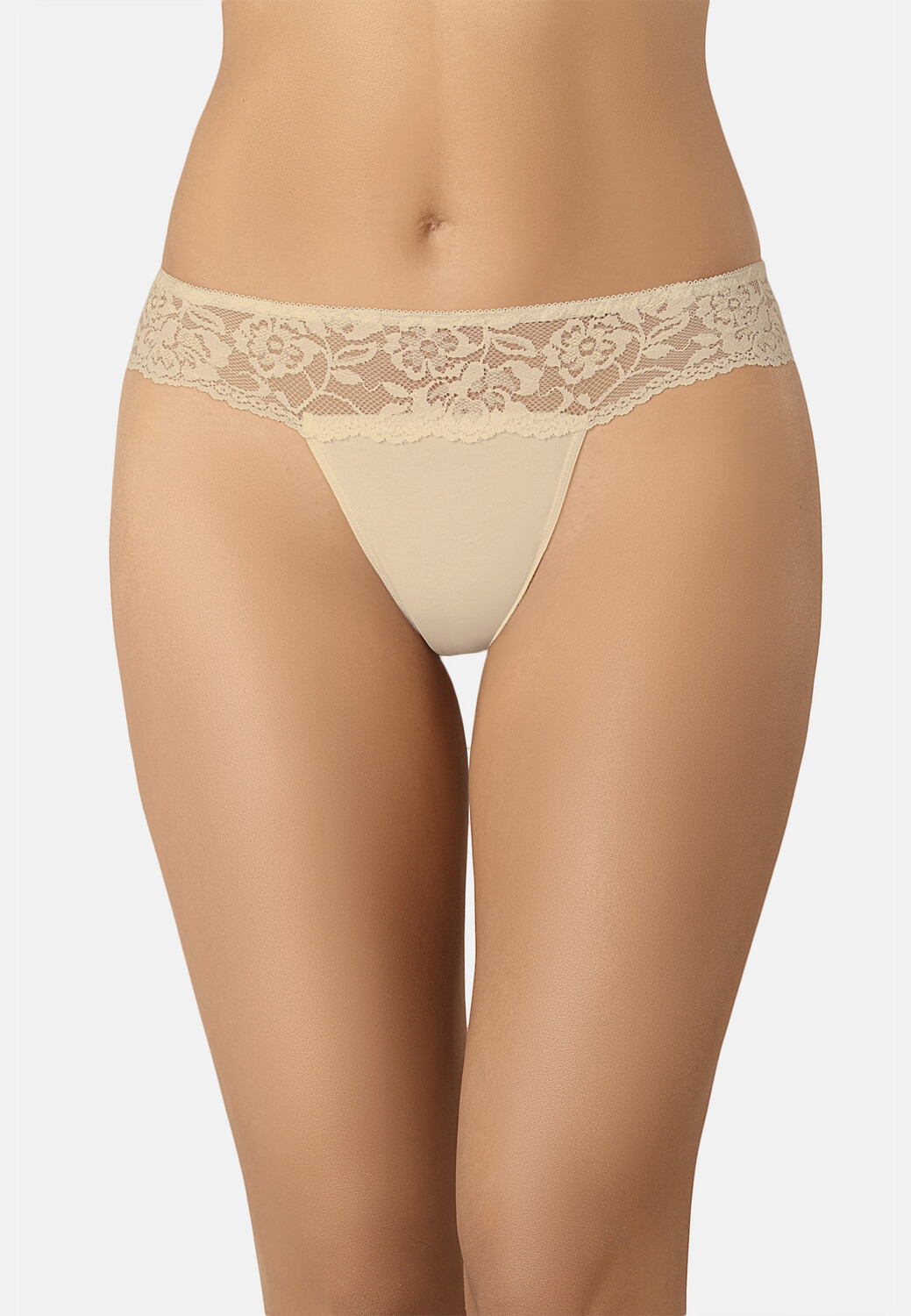 

Стринги Teyli Damen Tanga mit floraler Spitze Comfo, бежевый
