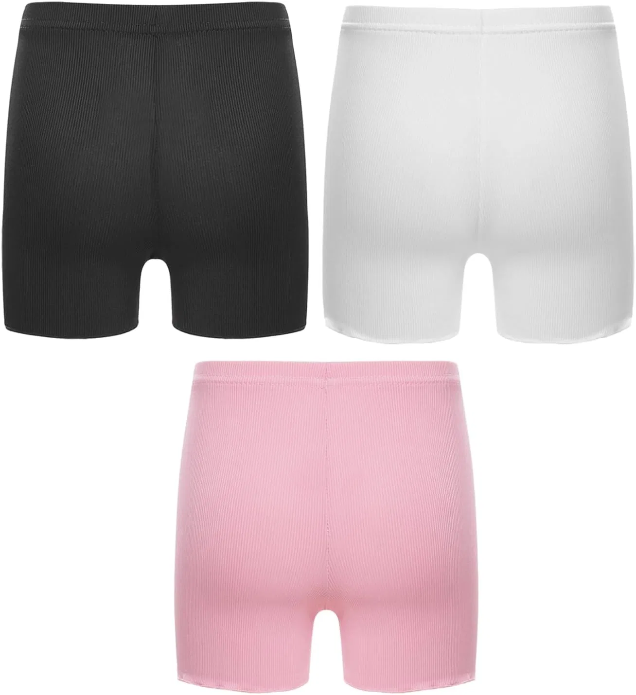 Детские шорты для гимнастики 2 шт, iiniim, Black&white&pink — фото 2
