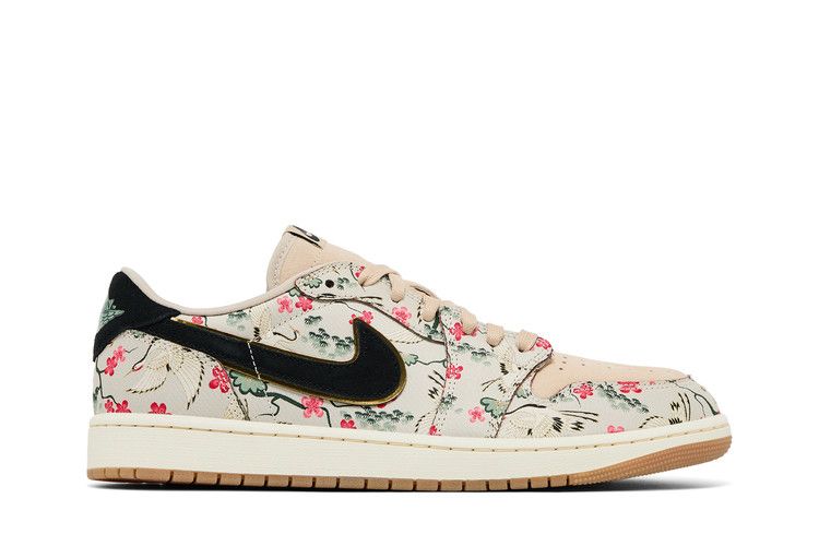 Кроссовки Air Jordan Rui Hachimura x Air Jordan 1 Retro Low OG 'Cranes', кремовый — фото 2