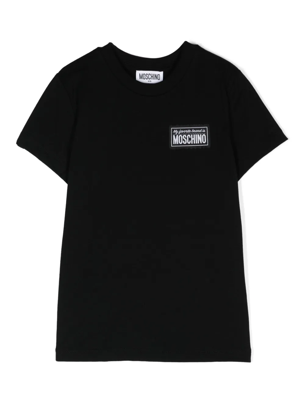 

Футболка с нашивкой-логотипом Moschino Kids, черный