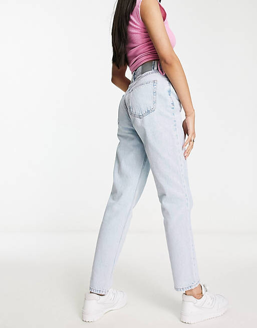 

Голубые джинсы с завышенной талией Pull&Bear