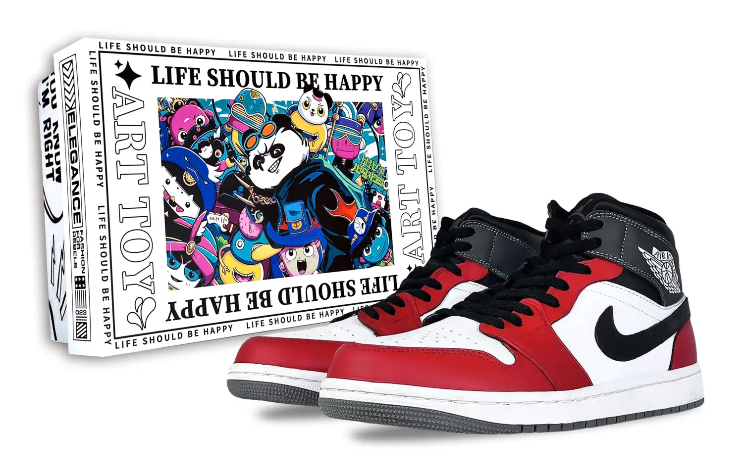 

Jordan Кроссовки баскетбольные Air 1 Trendy Toy Box Mid top мужские черно-красные устойчивые к истиранию винтажные