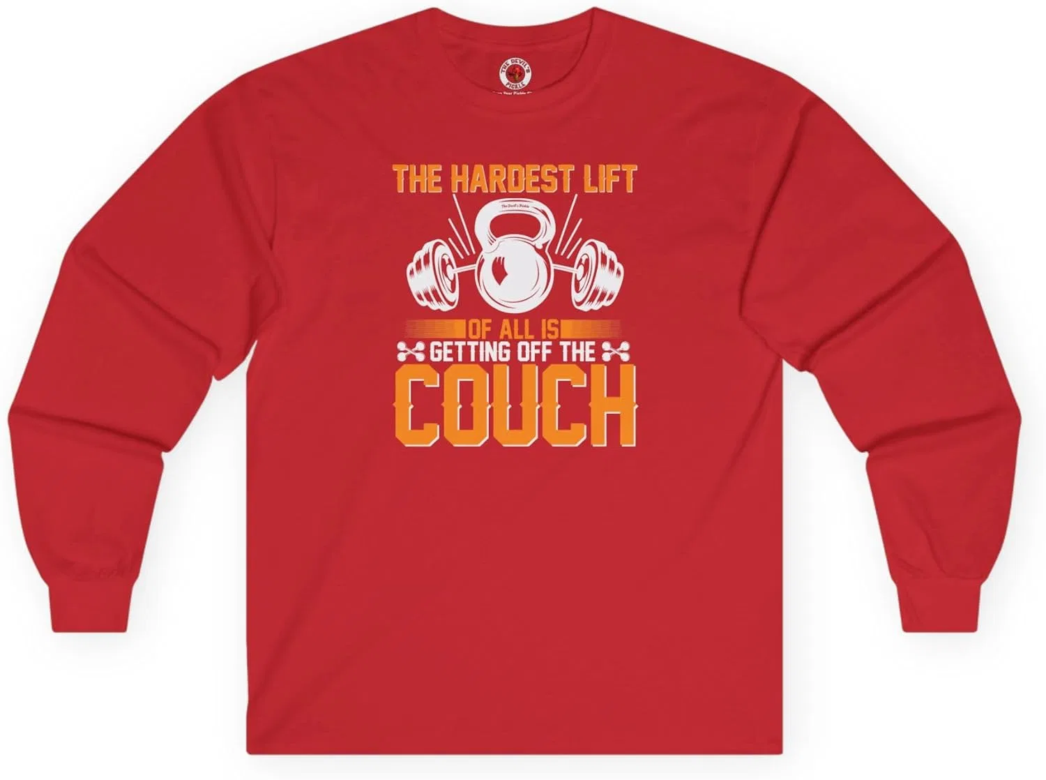 Футболка с длинным рукавом The Hardest Lift of All is Getting Off The Couch, Red